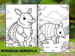 Gambar Mewarnai Armadillo yang Lucu dan Menggemaskan