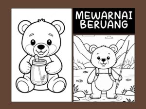 Koleksi Gambar Mewarnai Beruang Terpopuler