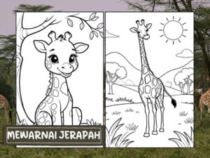 Mewarnai Jerapah Terbaik untuk anak