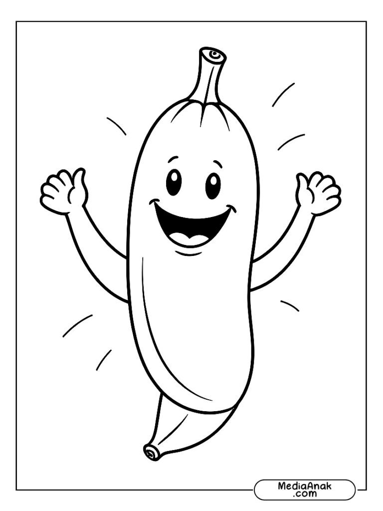 Pisang Tersenyum dengan Ekspresi Ramah ca