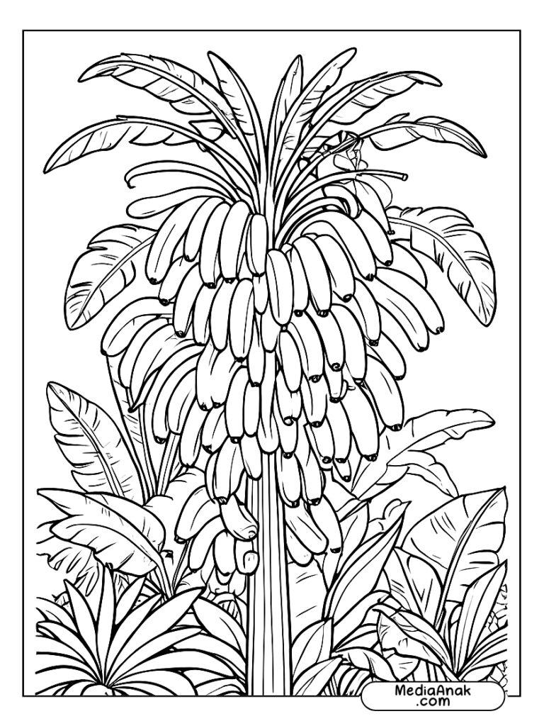 Pohon Pisang dengan Tandan Pisang ca