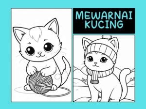 Sketsa Mewarnai Kucing untuk Anak Gratis Download