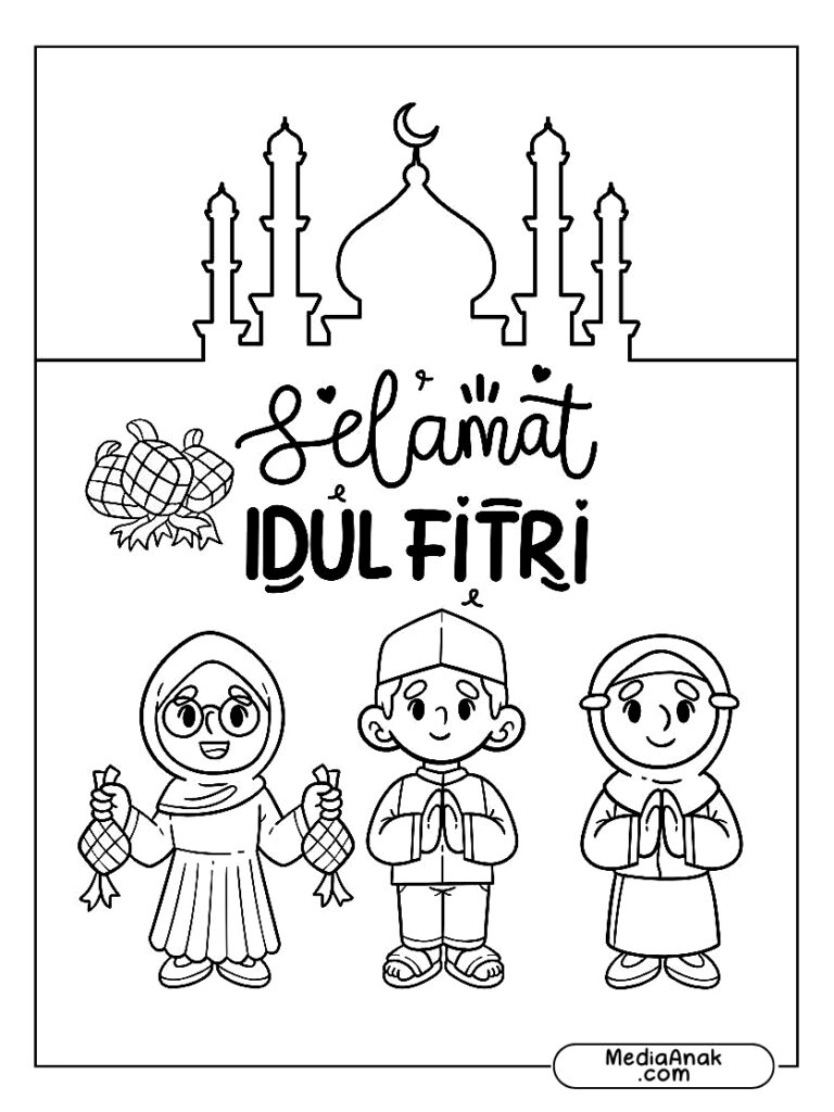 mewarnai selamat hari raya idul fitri