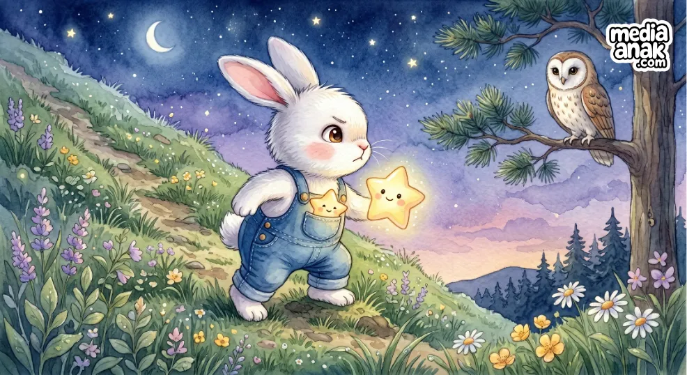 kelinci putih mendaki bukit membawa bintang emas