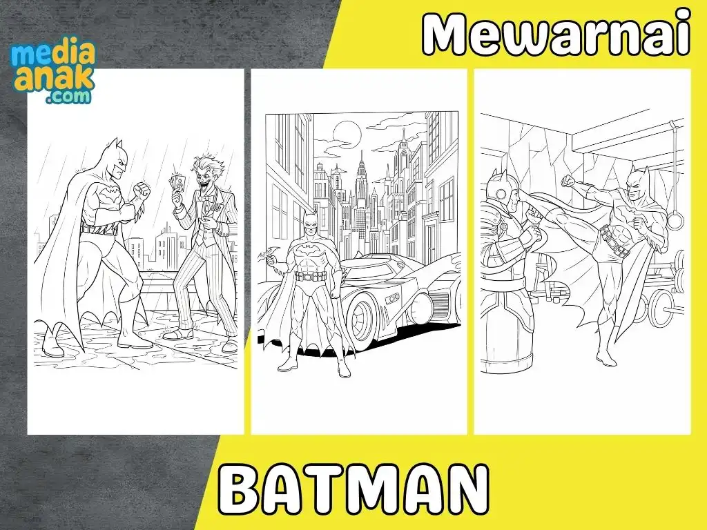 gambar mewarnai batman sang superhero