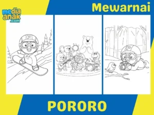 gambar mewarnai pororo dan teman teman
