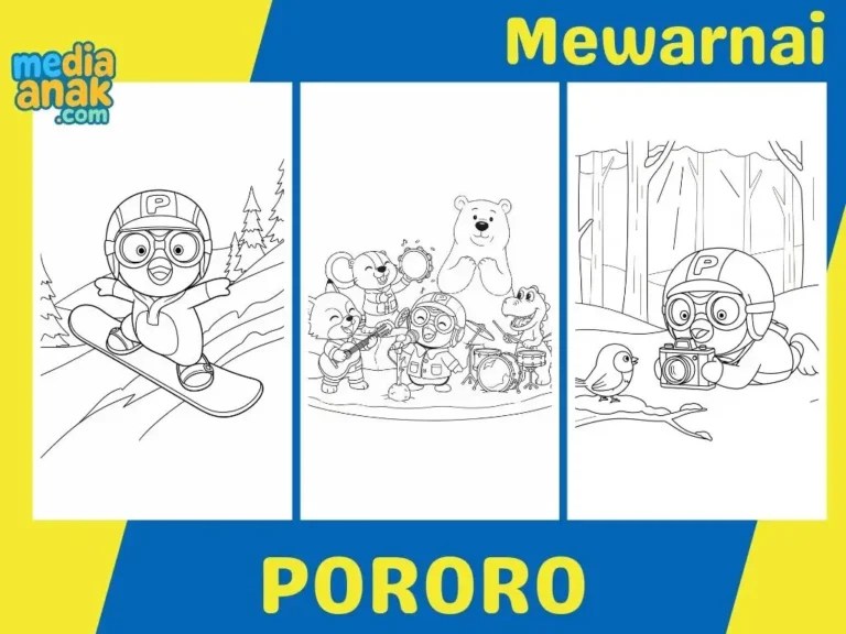 Download Gratis 15+ Gambar Mewarnai Pororo dan Teman-Teman!