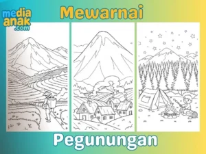 Gambar Mewarnai Pemandangan Gunung: Download Gratis & Belajar Bersama!