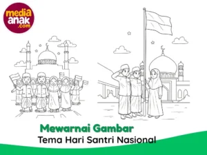 mewarnai tema hari santri nasional
