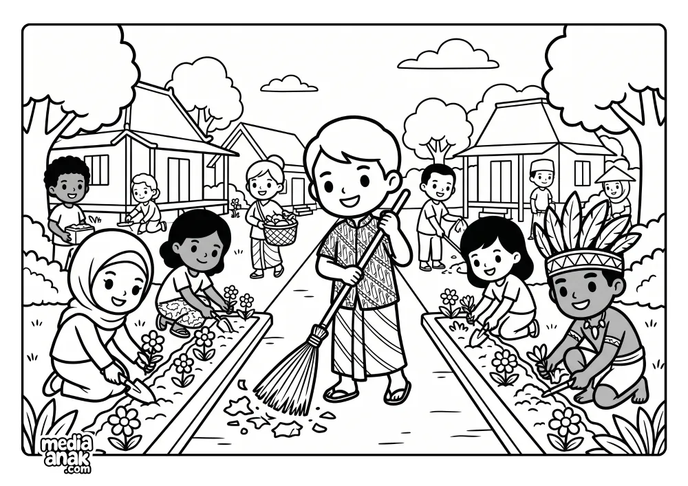 Serunya Gotong Royong Bersama Teman