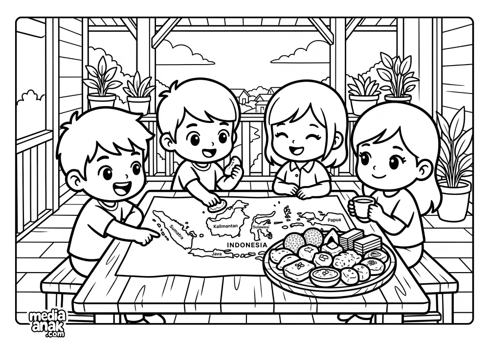 Berbagi Jajanan Enak Sambil Belajar Peta Indonesia